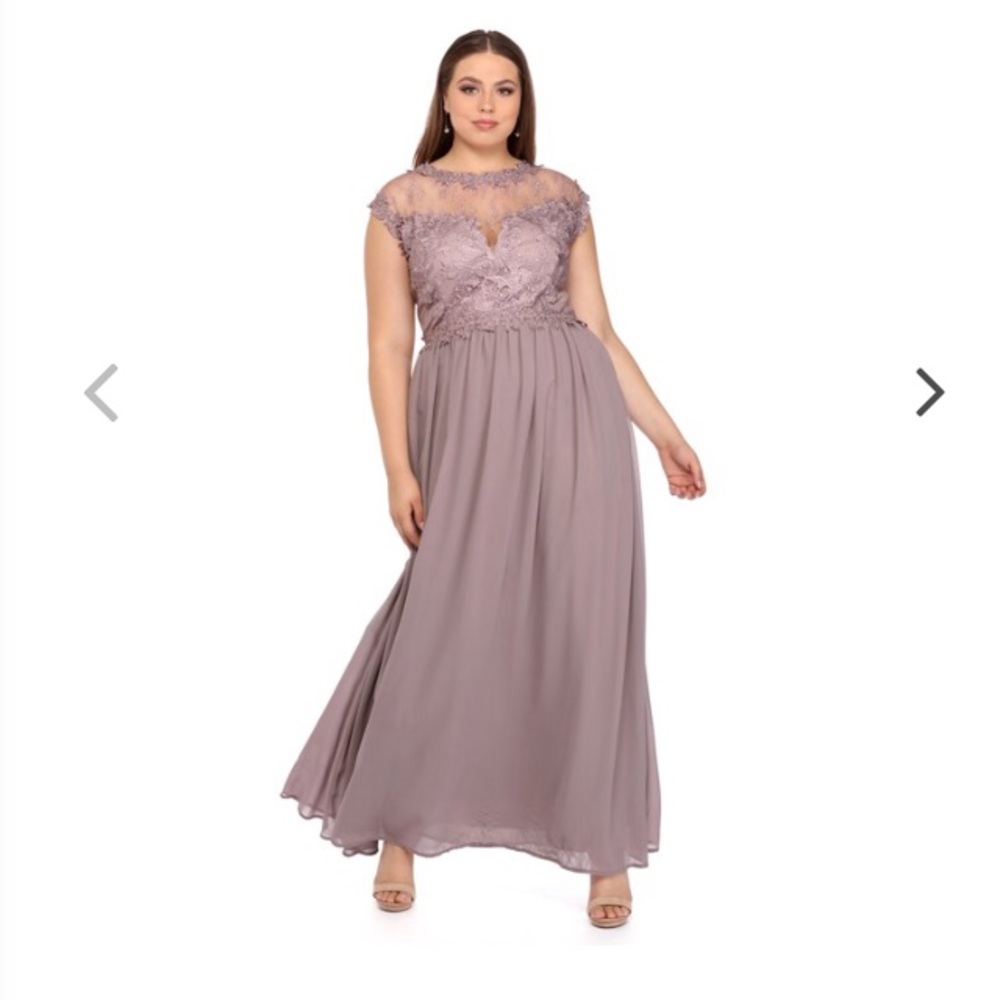Lavender crochet chiffon dress